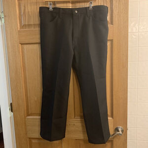 VINTAGE Wrangler Pants Mens 37X26 Black Bootcut Polyester Cowboy Western 38X29